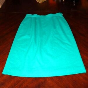 Pendleton Wool Skirt 80s| Teal Green | Made in USA